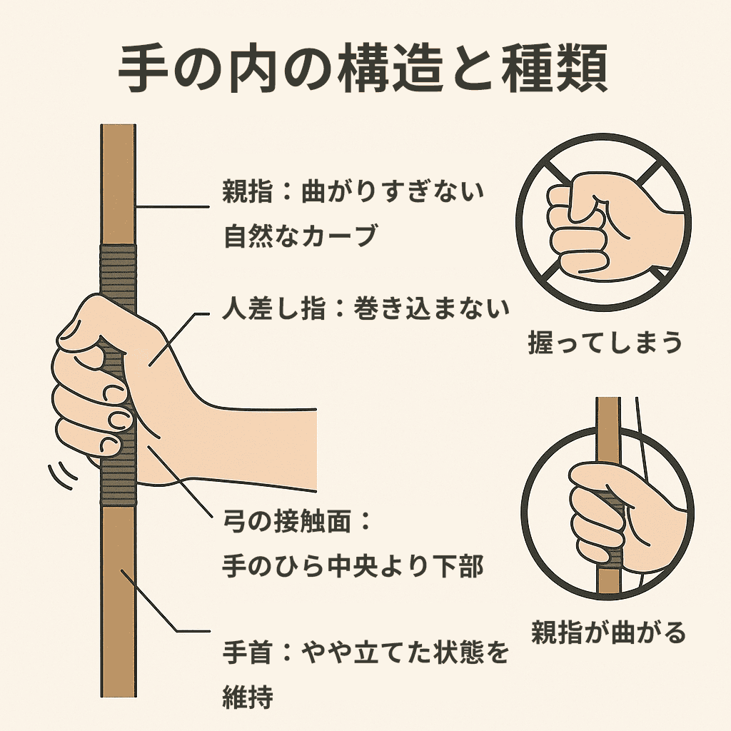 手の内の構造と種類
