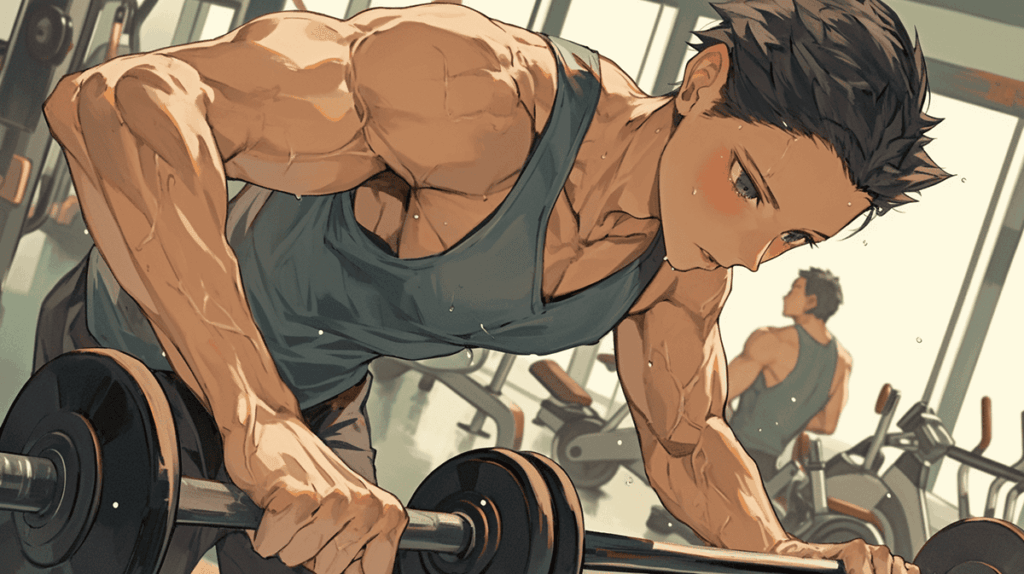 パンプする男性