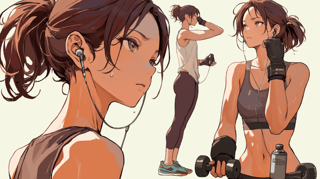 筋トレをする女性