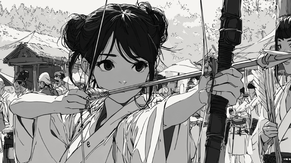 弓道をする人