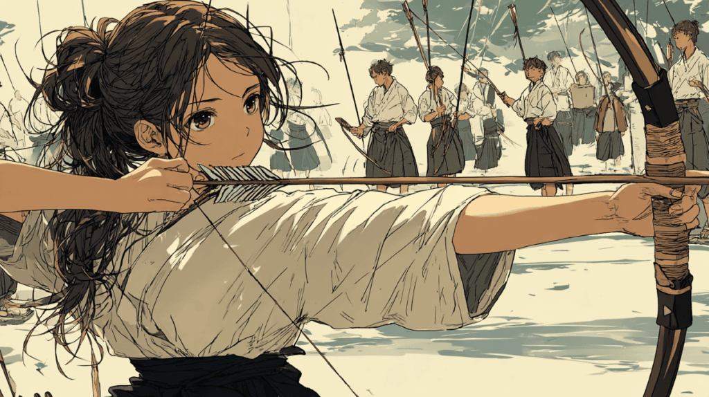 弓道をする人