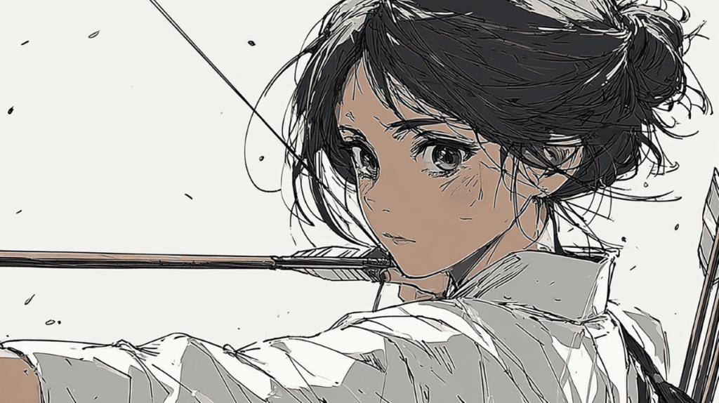 弓道をする人